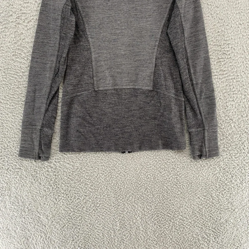 Lululemon‎ Scuba Jacket Womens 4 Gray Full Zip Funnel Neck Fleece Lined Thick